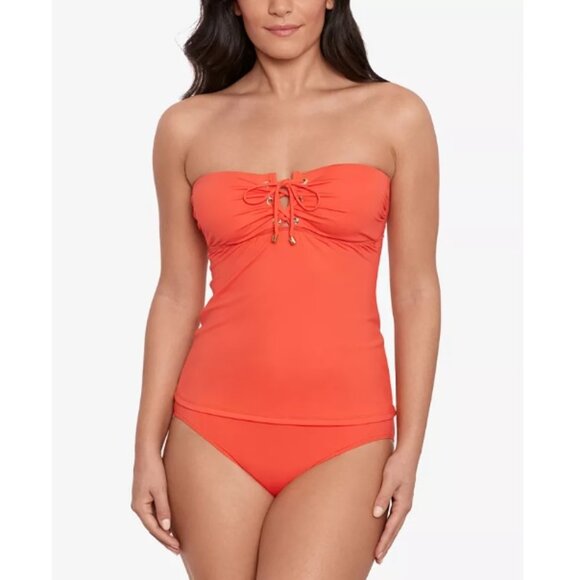 Lauren Ralph Lauren Other - LAUREN Ralph Lauren Lace-Up Tubini Top & Hipster Bikini Bottoms Set Sunset 16